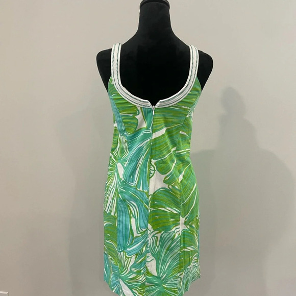 Lilly Pulitzer Dress Womens 00 Tessa Shift Green Sheen Fronds Place Preppy Sun - Picture 6 of 9